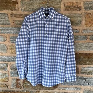 Banana Republic Checkered Blue and White Men's Shirt
